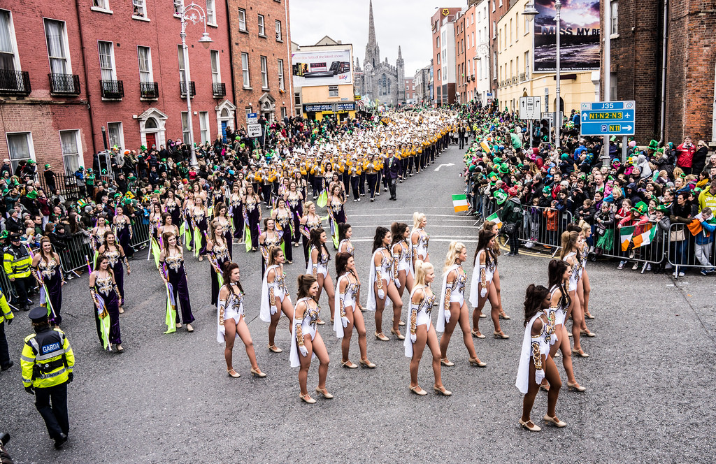 Dublin Ireland's Saint patrick's day parade (LDU marching band in the