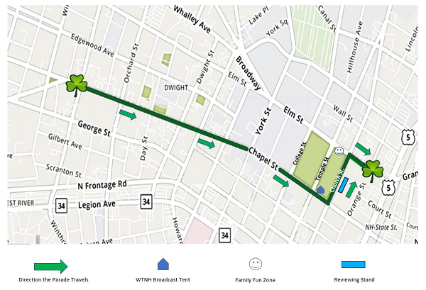 New Haven CT st. patrick's day parade route