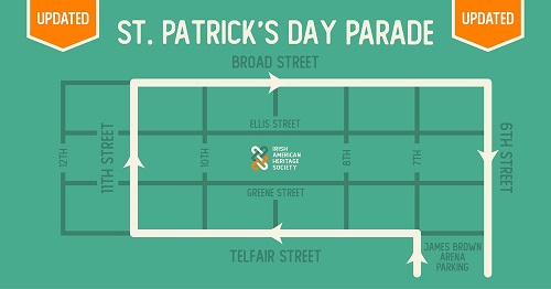 Augusta St. PAtrick's Day Parade route